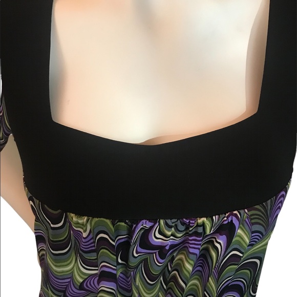 GITANO Gorgeous Colorful Top in Purple Green Gray and Black SIZE 14/16 W - Picture 6 of 8